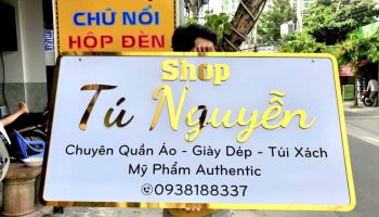 Mẫu biển hiệu chữ tráng gương shop thời trang